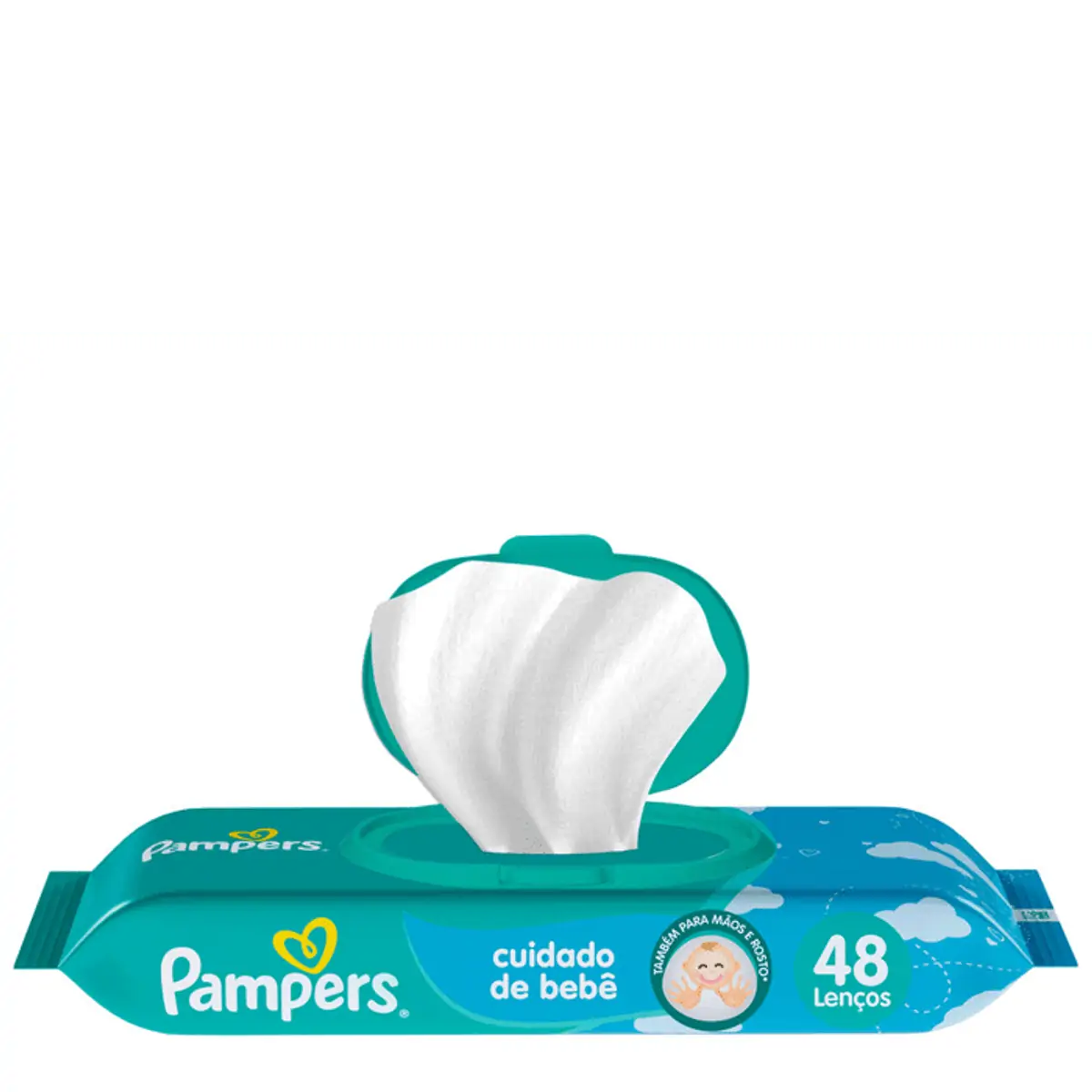 Lenço Umedecido Pampers Cuidado de Bebê 48 Unidades