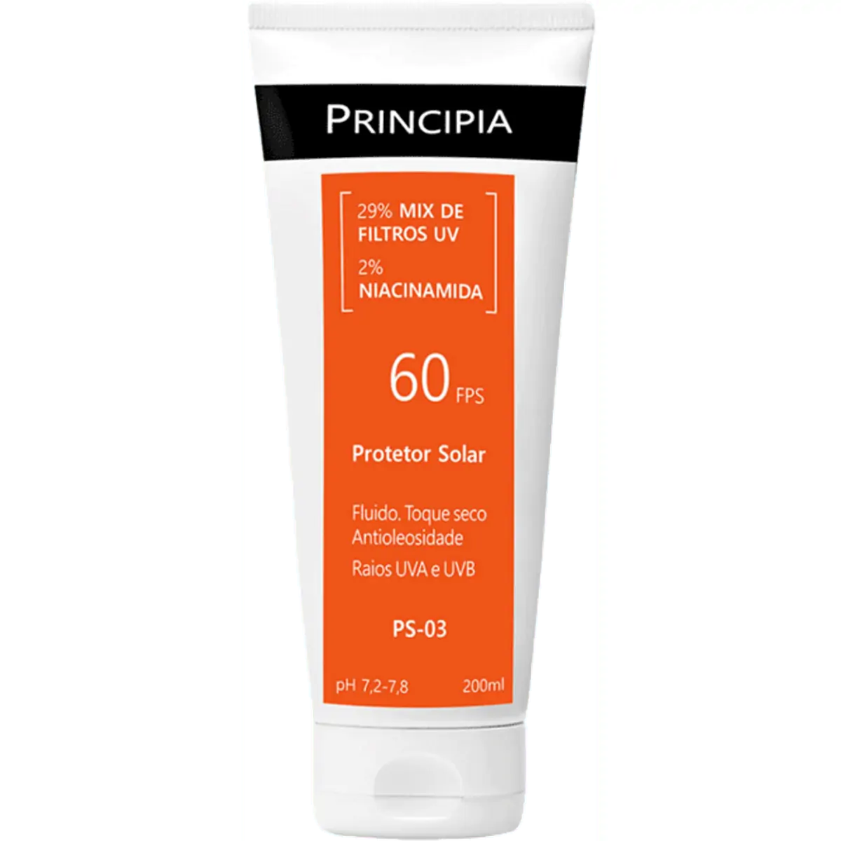 Protetor Solar Corporal Principia FPS 60 Ps-03 Toque Seco Antioleosidade 200ml Fluido