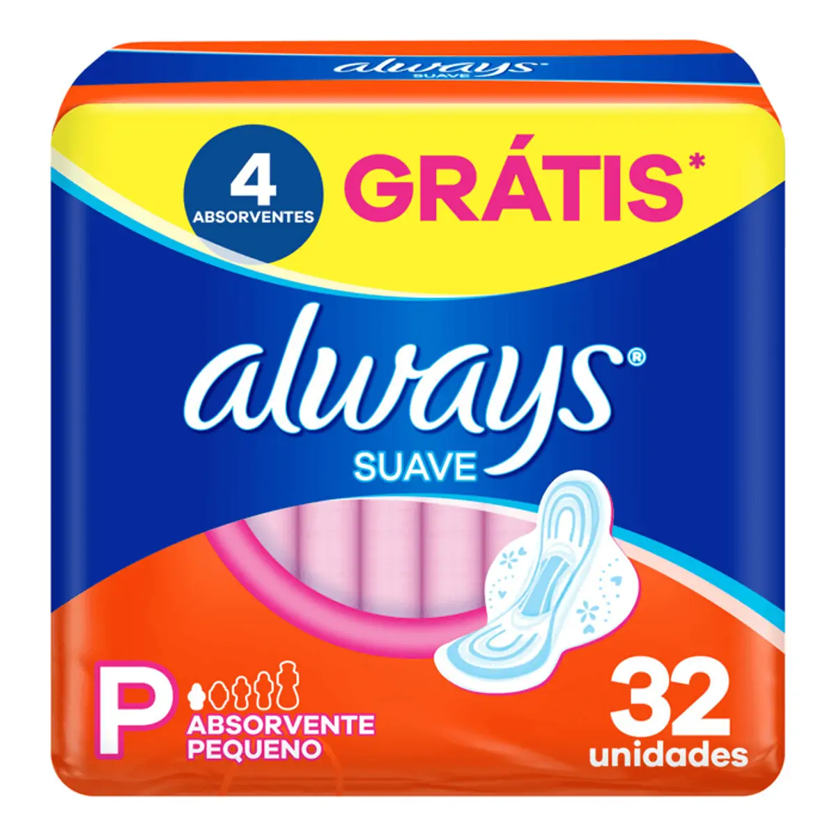 Absorvente Always Tamanho P Suave 32 Unidades
