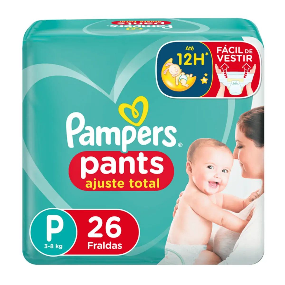 Fralda Pampers Pants Ajuste Total Roupinha P 26 unidades
