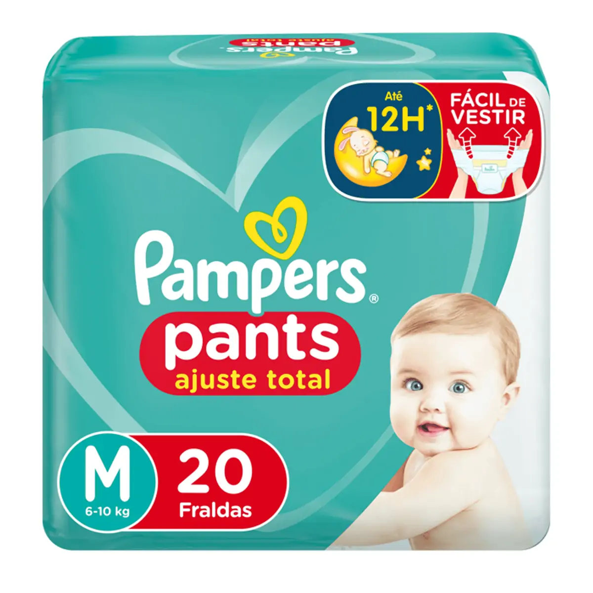 Fralda Pampers Pants Ajuste Total Roupinha M 20 Unidades