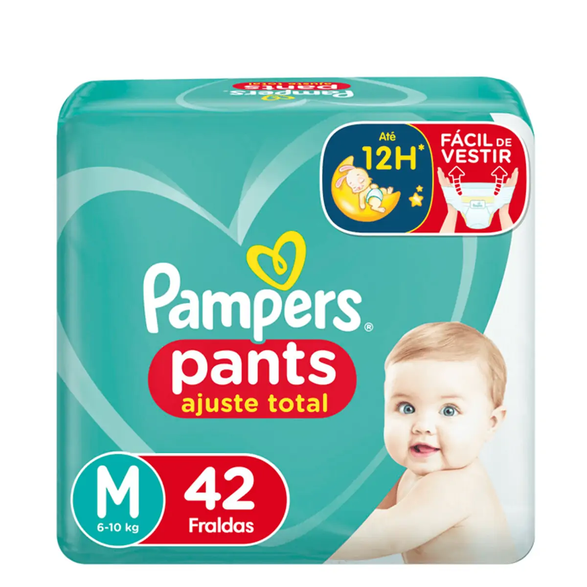 Fralda Pampers Pants Ajuste Total Roupinha M 42 unidades