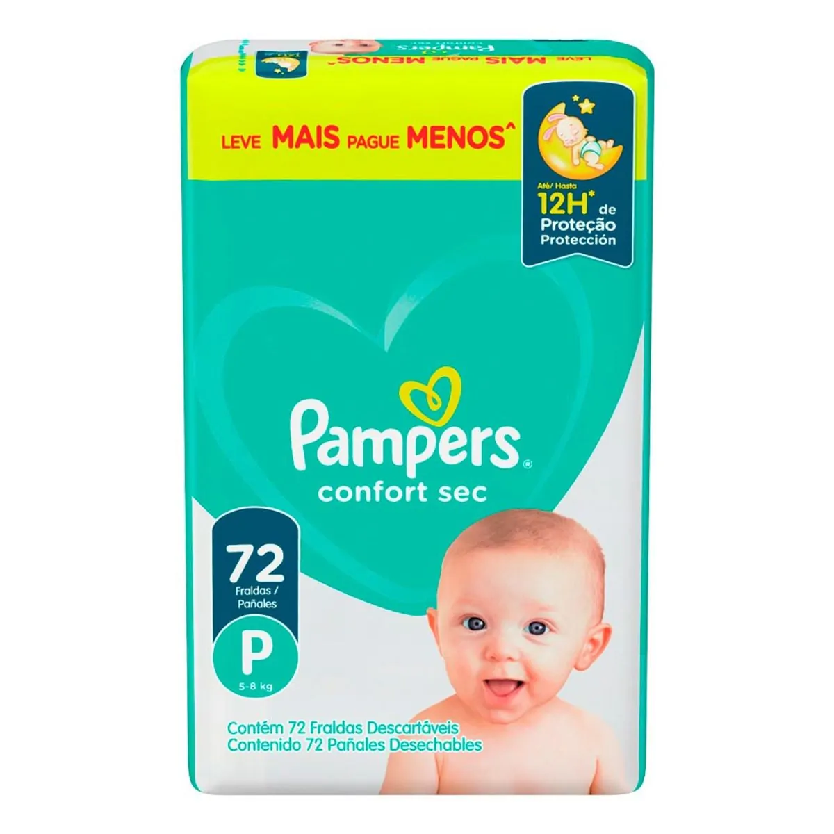 Fralda Pampers Confort Sec P 72 Unidades