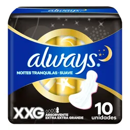 Absorvente Always Noites Tranquilas Tamanho XXG Suave 10 Unidades
