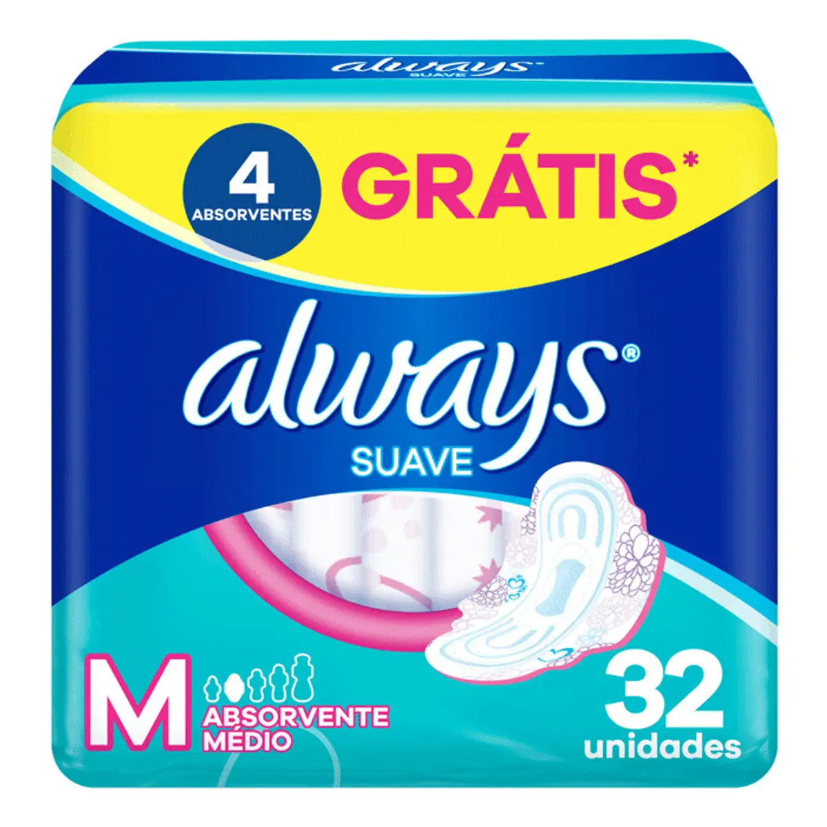 Absorvente Always Tamanho M Suave 32 Unidades