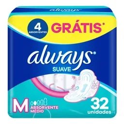 Absorvente Always Tamanho M Suave 32 Unidades