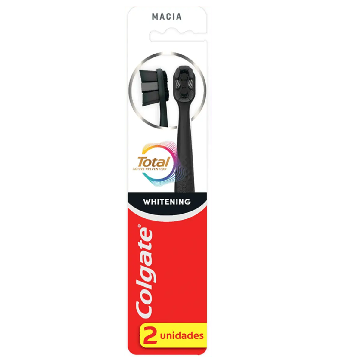 Escova de Dente Colgate Whitening Total Active Prevention Suave 2 Unidades