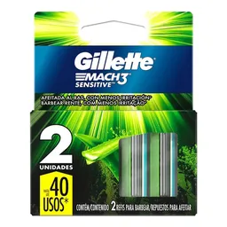 Carga para Aparelho de Barbear Gillette Mach3 Sensitive 2 Unidades