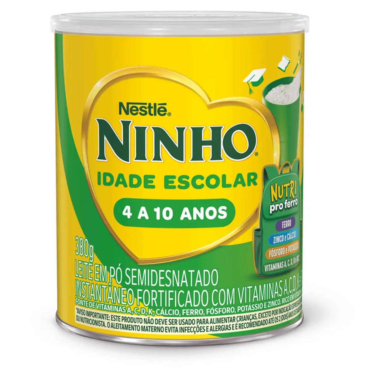 Leite em Pó Ninho Idade Escolar Semidesnatado 380g