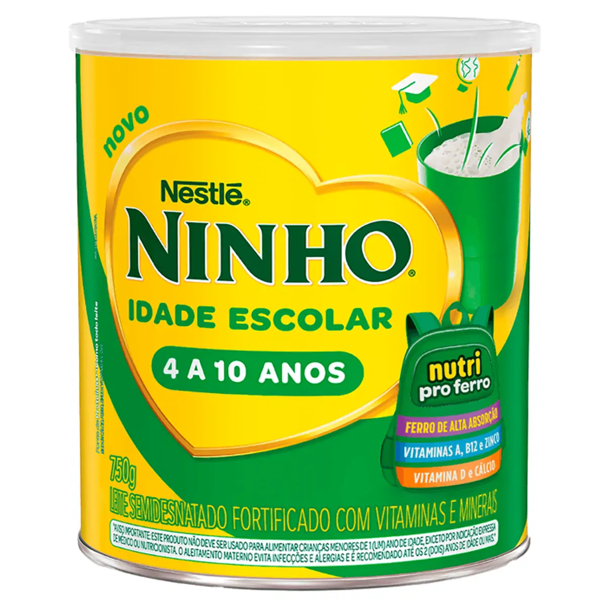 Leite em Pó Ninho Idade Escolar Semidesnatado 750g