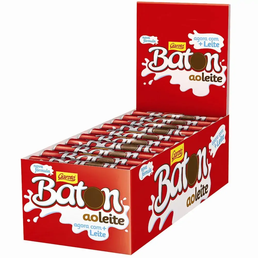 Chocolate ao Leite caixa com 30 unidades de 16g - Baton
