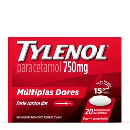 Analgésico e Antitérmico Tylenol 750mg 20 Comprimidos