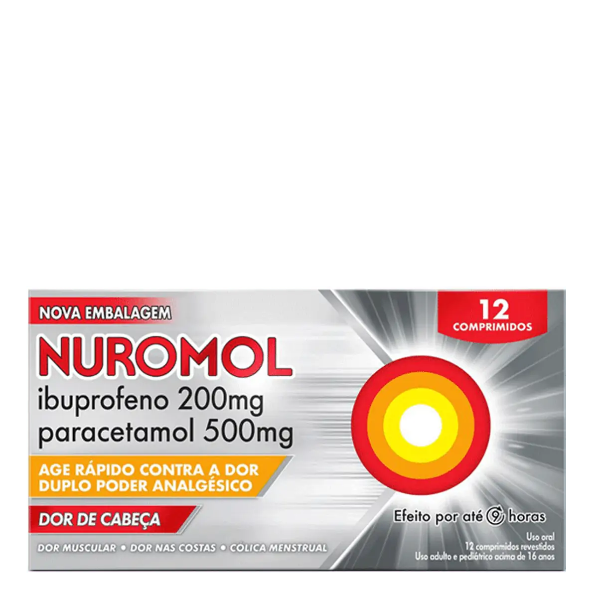 Analgésico Nuromol 200mg + 500mg 12 Comprimidos