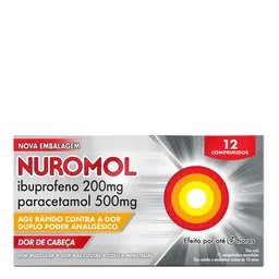 Analgésico Nuromol 200mg + 500mg 12 Comprimidos