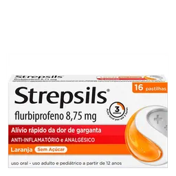 Anti-inflamatório e Analgésico Strepsils 8,75mg 16 Pastilhas Laranja