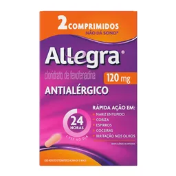 Antialérgico Allegra 120mg 2 Comprimidos Revestidos