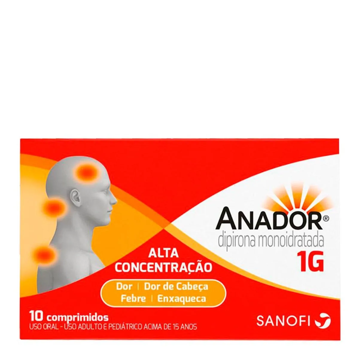 Analgésico e Antitérmico Anador 1g 10 Comprimidos