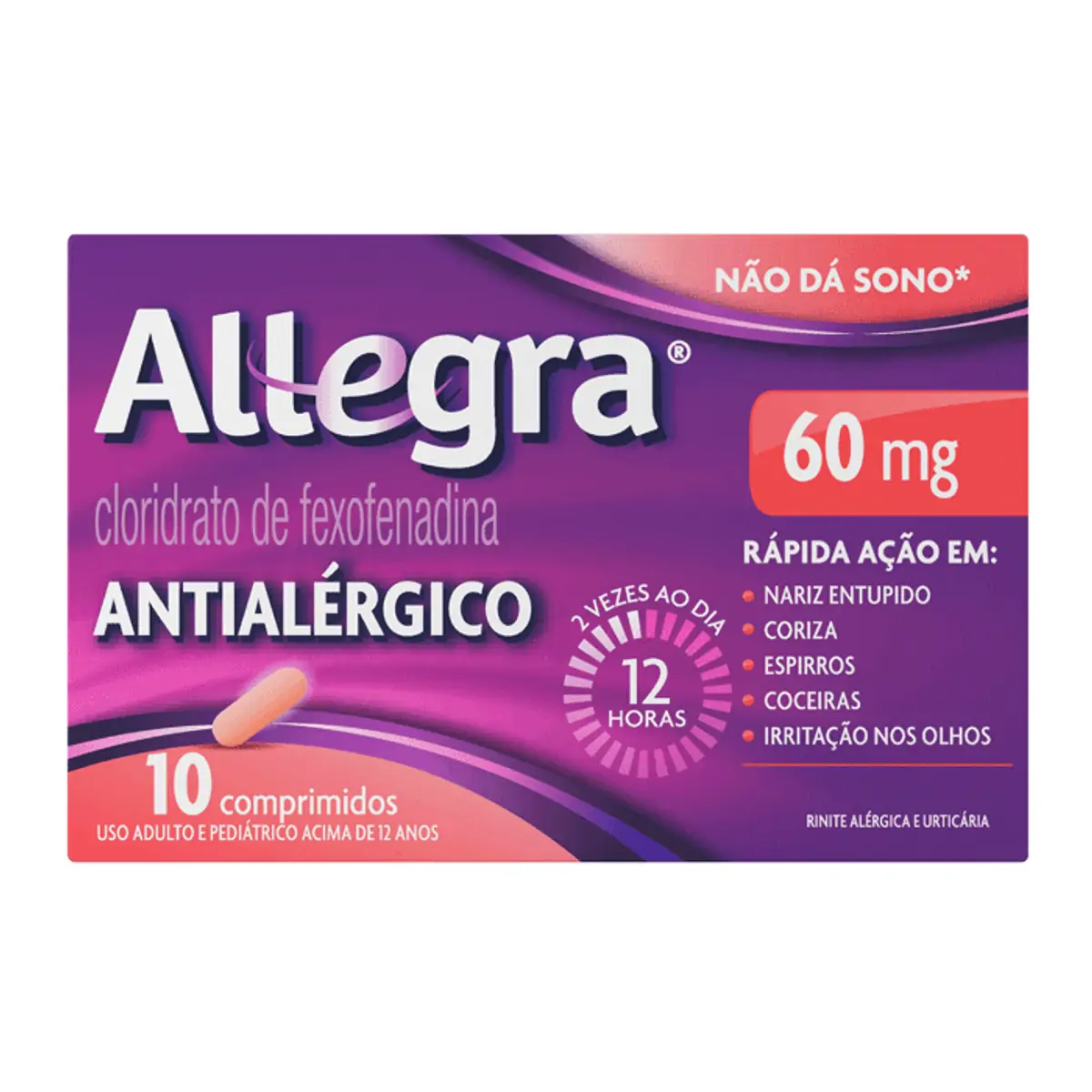 Antialérgico Allegra 60mg 10 Comprimidos Revestidos