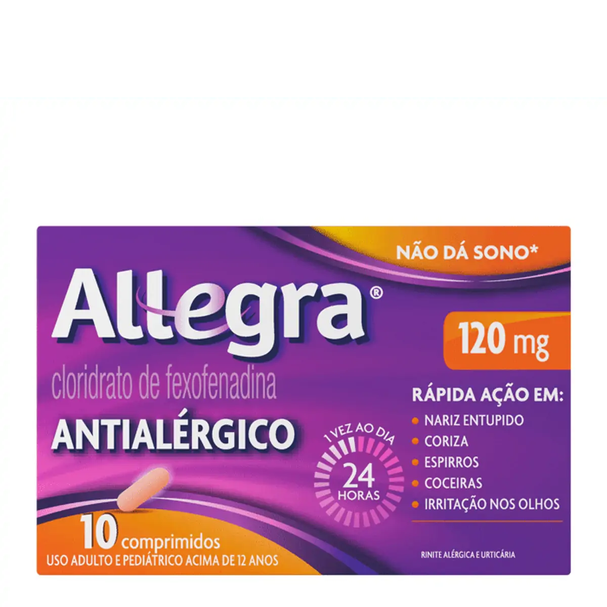 Antialérgico Allegra 120mg 10 Comprimidos Revestidos