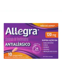Antialérgico Allegra 120mg 10 Comprimidos Revestidos