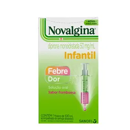 Analgésico e Antitérmico Infantil Novalgina Pediátrico 50mg/ml Dipirona 100ml Solução Oral + Seringa