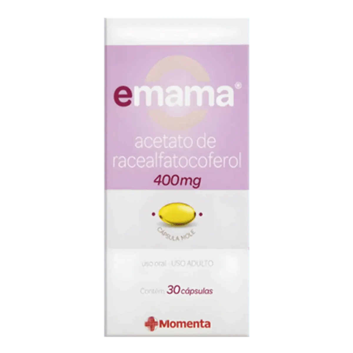 Vitamina E Emama 400mg Momenta 30 Cápsulas