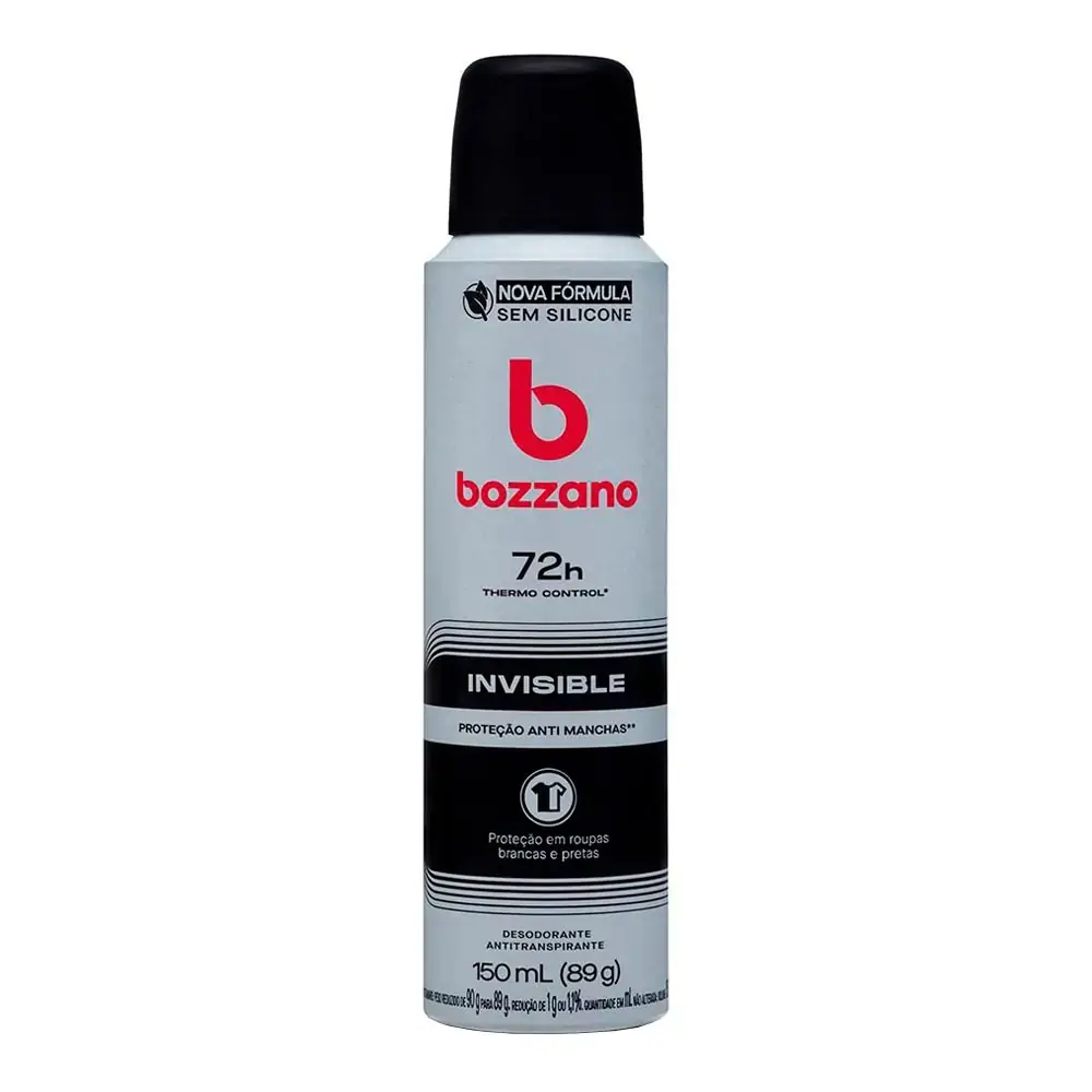 Desodorante Aerossol Antitranspirante Masculino Bozzano Invisible 150ml
