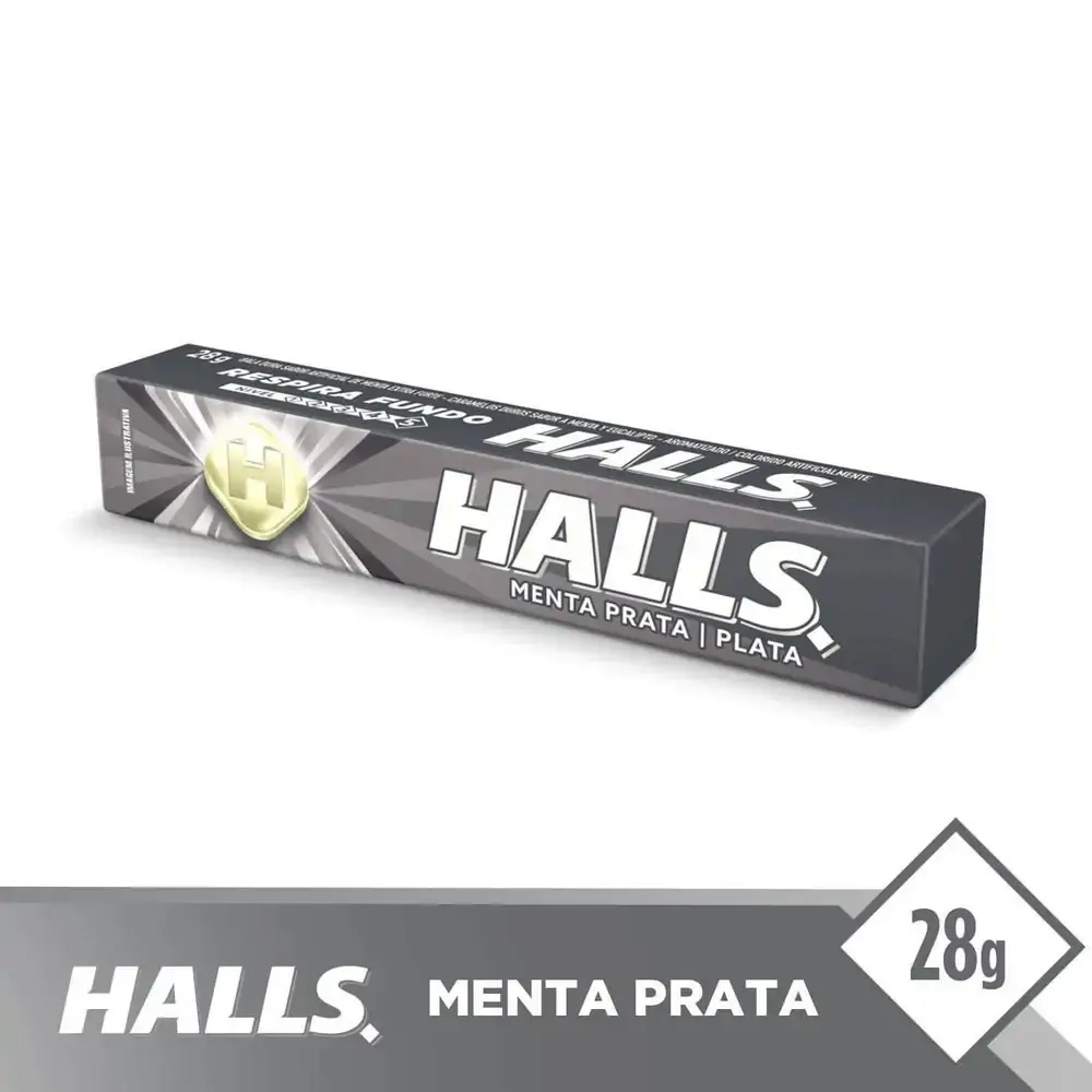 Bala sabor menta prata com 28g - Halls