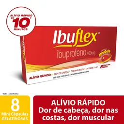 Analgésico e Antitérmico Ibuflex 400mg 8 Cápsulas