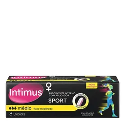 Absorvente Intimus Sport Médio c/Aplicador 8 Unidades