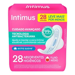 Absorvente Intimus® Tecnologia Antibacteriana C/Abas 28 Unidades