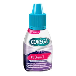 Fixador de Dentadura Corega em Pó 3 em 1 Forte Fixação Sem Sabor 22g