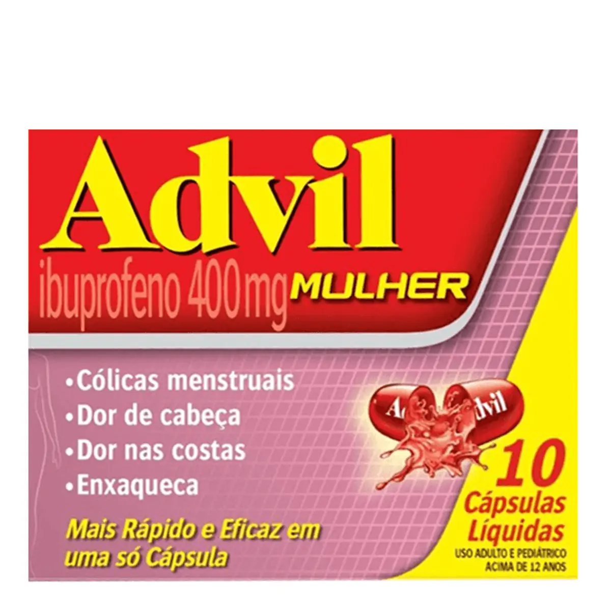 Analgésico e Anti-inflamatório Advil Mulher 400mg 10 Cápsulas