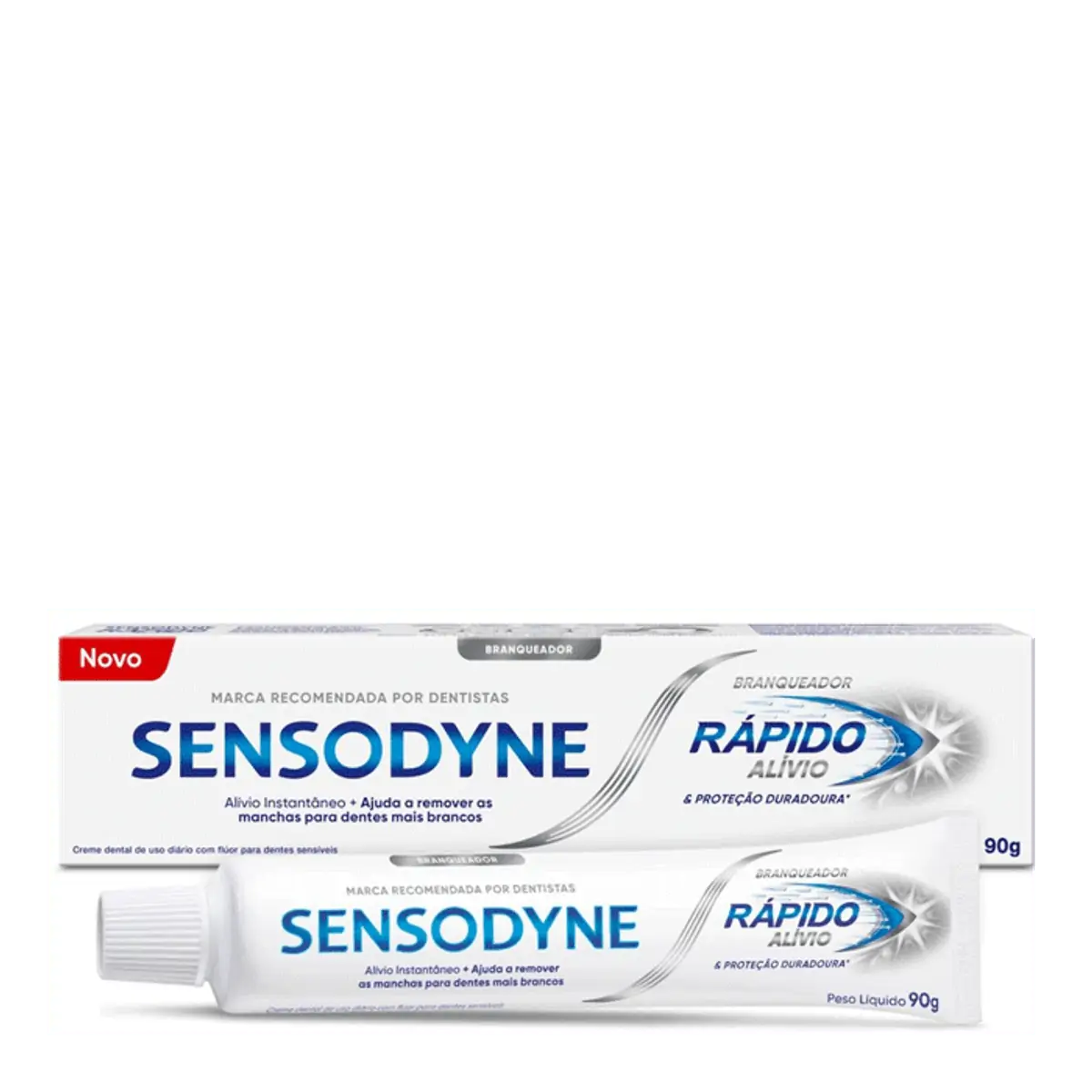 Pasta de Dente Sensodyne Branqueador Rápido Alivio & Proteção 90g - Pasta de Dente Sensodyne Rápido 
