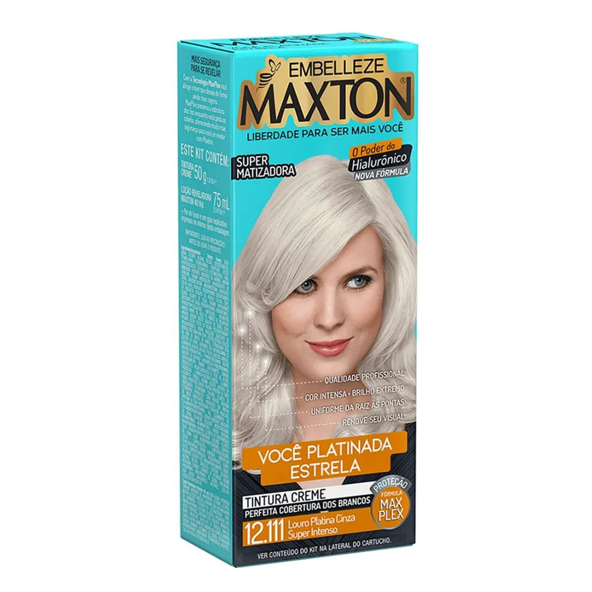 Coloração 12.111 Louro Platina Cinza Super Intenso Maxton