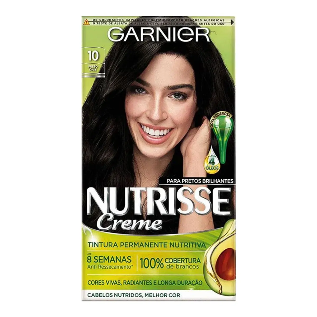 Tinta de Cabelo Garnier Nutrisse Creme 10 Preto Onix