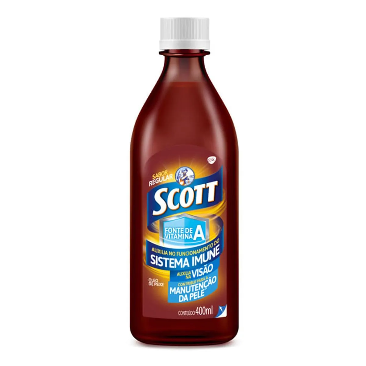 Scott Suplemento alimentar em emulsão de Vitaminas A e D Sabor Regular Frasco com 400ml