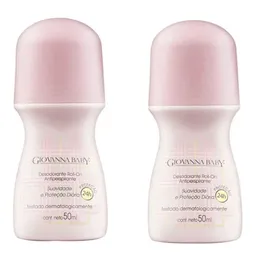 Desodorante Giovanna Baby Roll On Rosa 50ml 2 Unidades