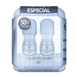 Desodorante Giovanna Baby Roll On Blue 50ml 2 Unidades
