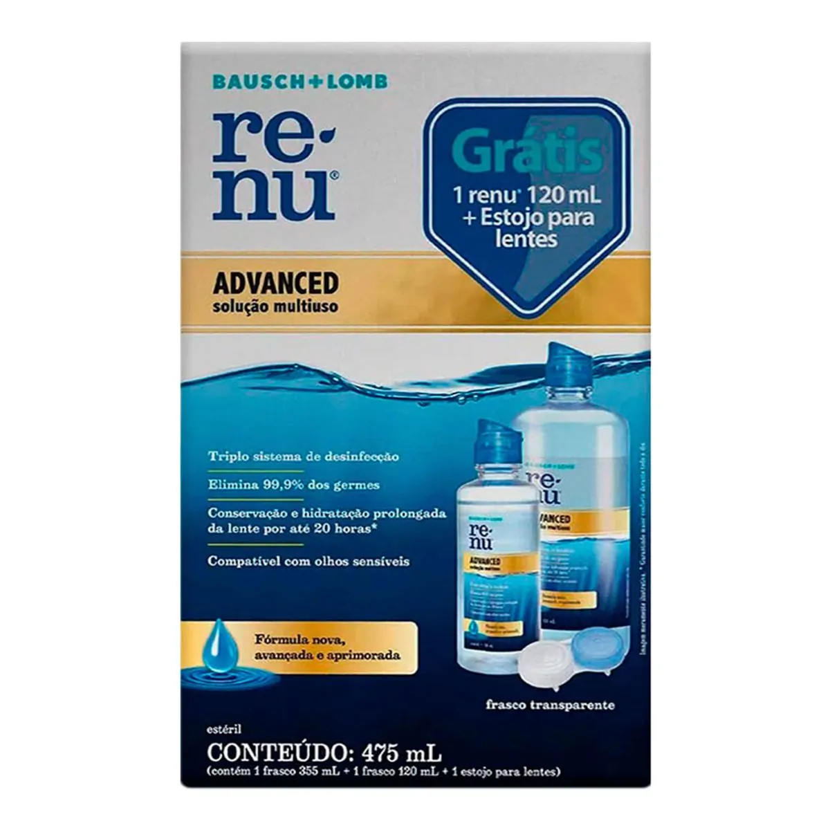Solução Multiuso para Lente de Contato Packon Renu Advanced 335ml + 120ml