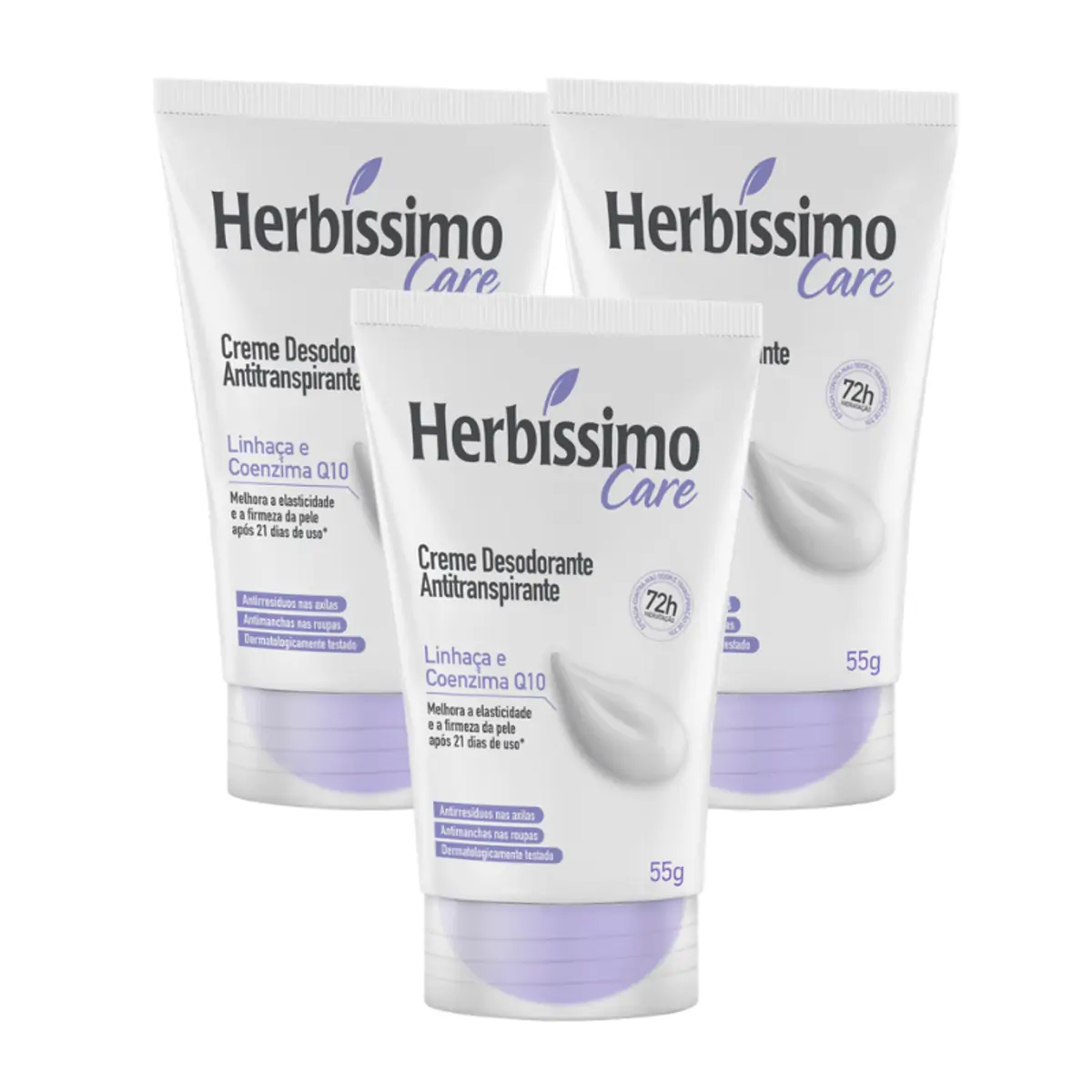 Creme Desodorante Antitranspirante Linhaca e Coenzima Q10 Bisnaga 55g - Creme Desodorante Antitransp