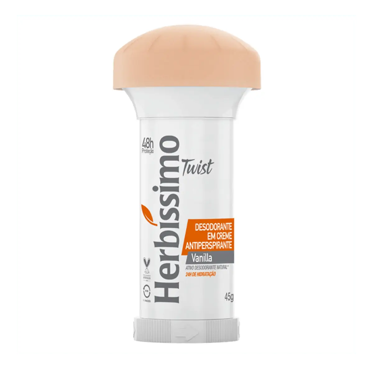 Desodorante Twist Antitranspirante Vanilla Herbíssimo 45g