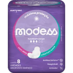 Absorvente Malha Suave C/abas Modess 8 Un