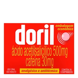 Analgésico e Antitérmico Doril 500mg + 30mg 20 Comprimidos