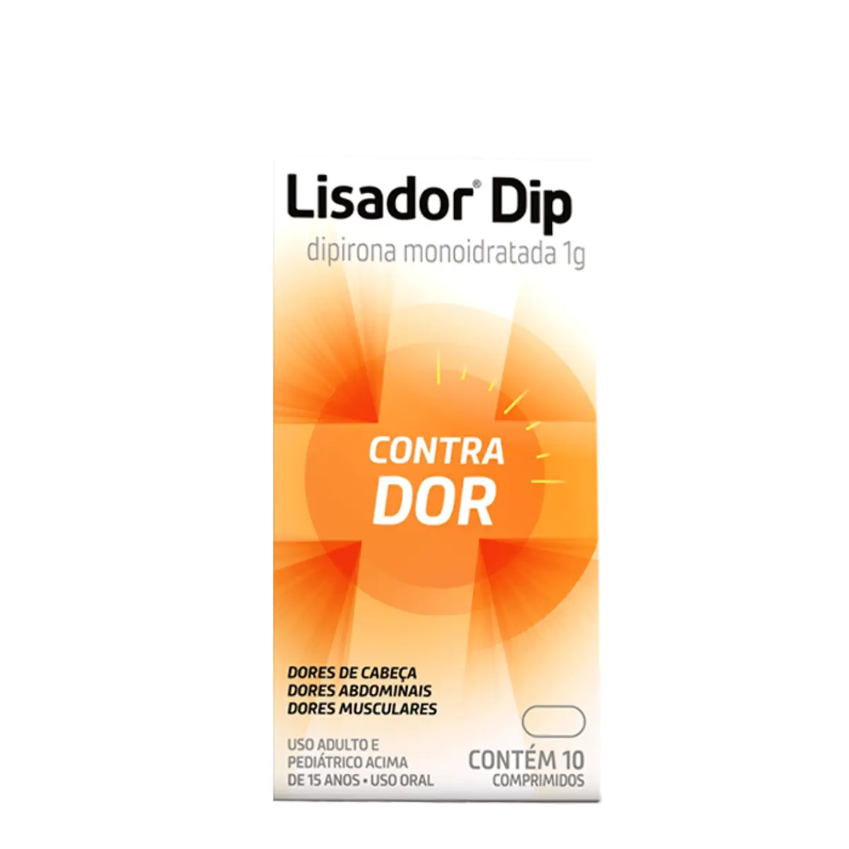 Analgésico e Antitérmico Lisador Dip 1g 10 Comprimidos