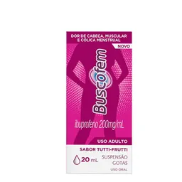 Analgésico, Anti-inflamatório e Antitérmico Buscofem 200mg/ml 20ml Tutti Frutti Gotas