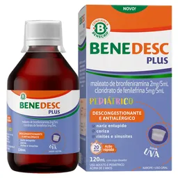Xarope Benedesc Plus 2mg/5ml Uva 120ml + Copo Dosador
