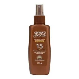 Protetor Solar Óleo Spray Bronzeador Cenoura & Bronze FPS 15 110ml