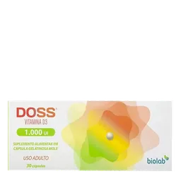 Vitamina D3 Doss 1.000UI Biolab 30 Cápsulas