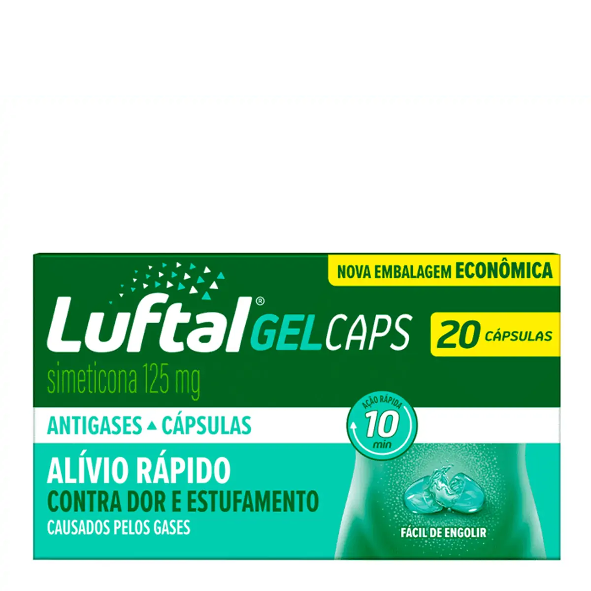 Antigases Luftal Gel Caps 125mg 20 Cápsulas Gelatinosas Moles